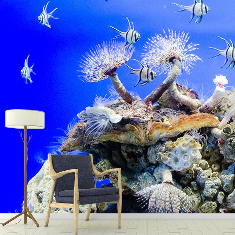 Sea Creatures Mural Wall Covering Decorative Mildew Resistant for Bedroom