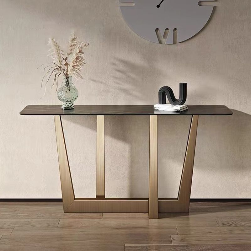 Stone Rectangular Console Table 1-shelf 31.5" Tall Accent Table