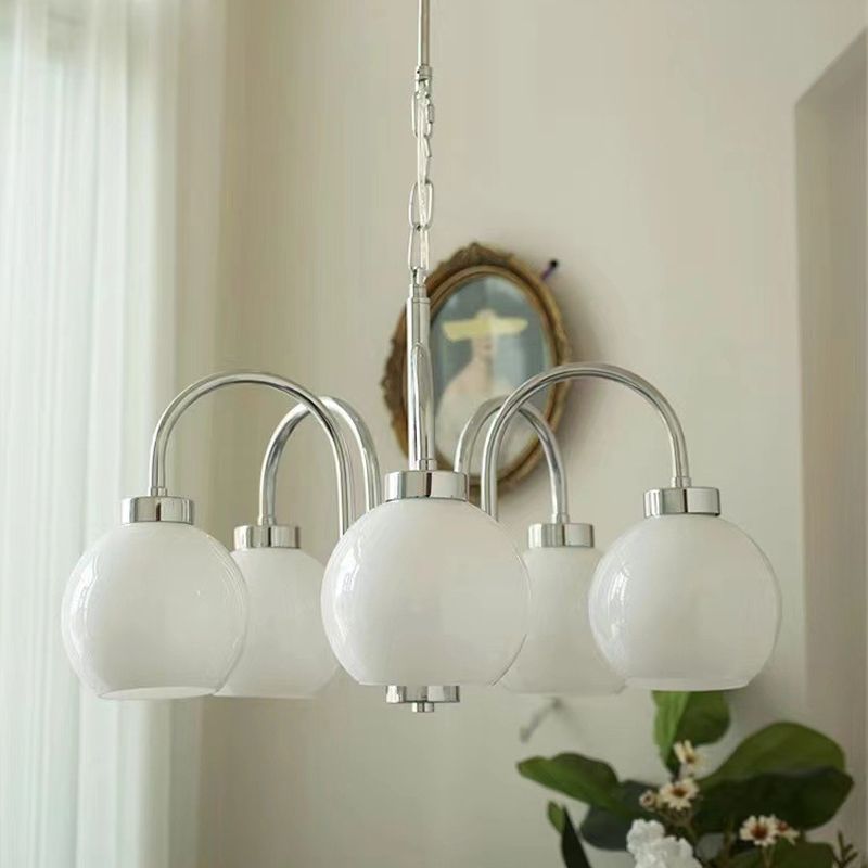 Modern Multi Head Glass Chandelier Light Fixtures Restaurant Hanging Chandelier