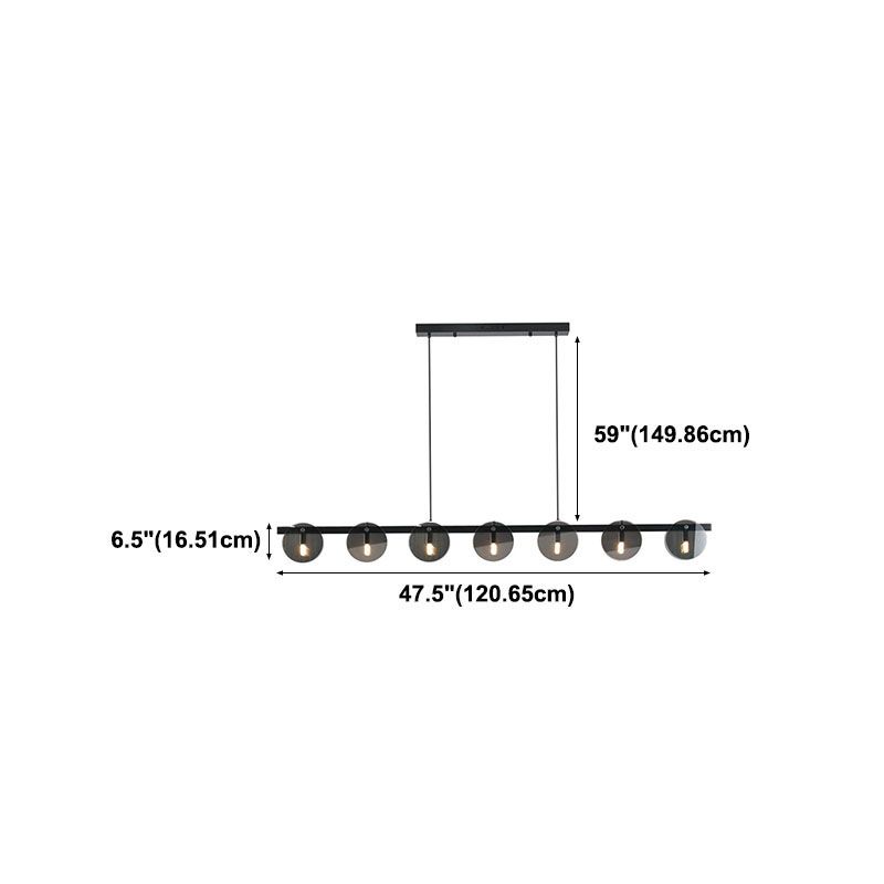 Modern Luxury Pendant Light Metal Circular Island Light with Glass Shade