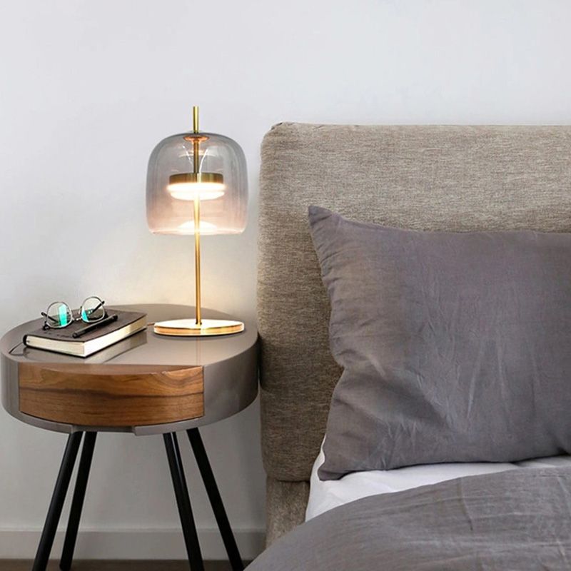 Ultra-modern Simplicity Bell Table Lamp Glass Nightstand Lamp for Bedroom