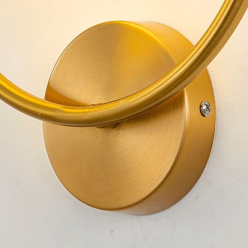 Metal Ring Minimalism Wall Light Nordic Style Glass Orb Shade Sconce Lights for Living Room Corridor