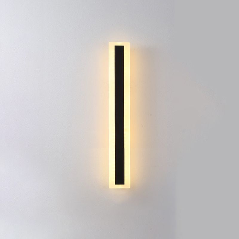 Metal Linear Shape Wall Light Modern Style 1-Light Wall Light Sconces in Black