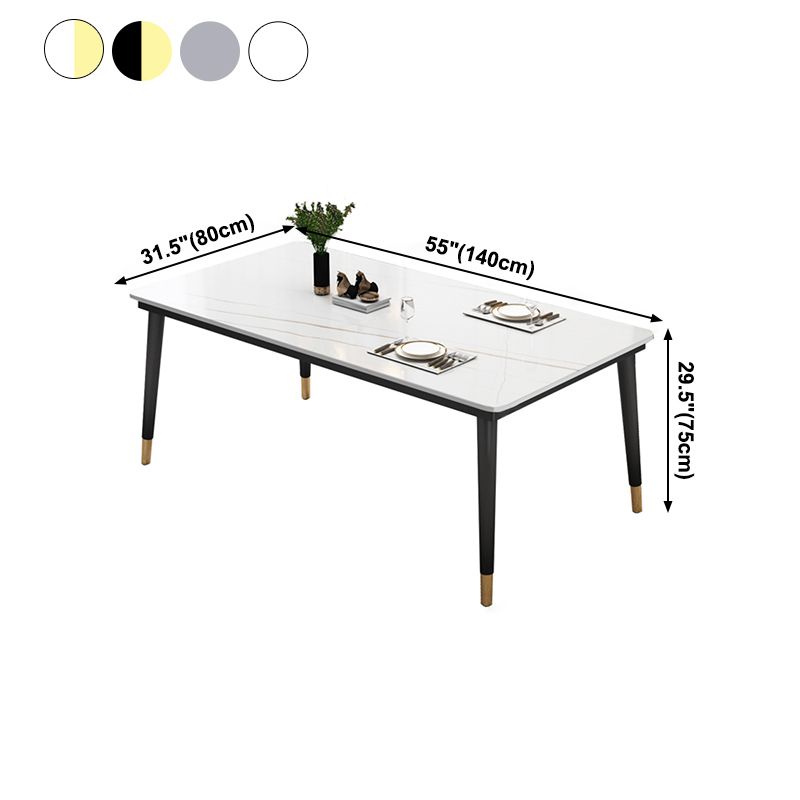 Moderne gesinterde stenen tafel, rechthoekige keukeneettafel met 4 poten