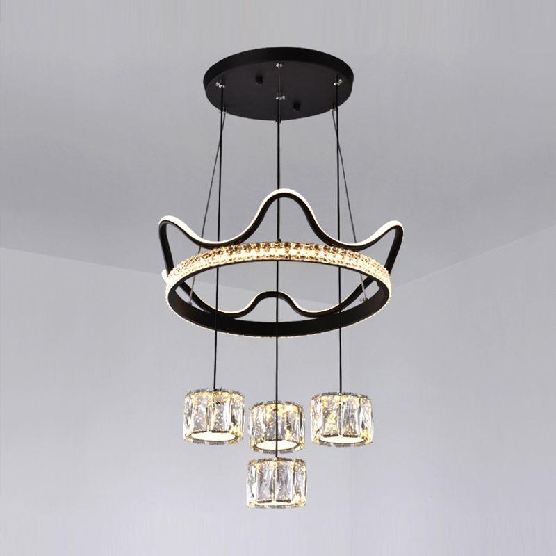 Nordic Crystal Chandelier Geometric 5 Lights Chandelier Pendant for Living Room