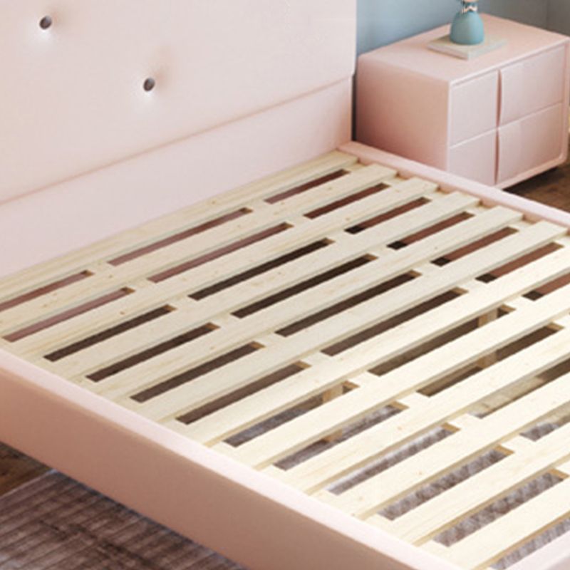 84.65 inch Wide Glam Bed Frame Solid Wood Bed with Headboard