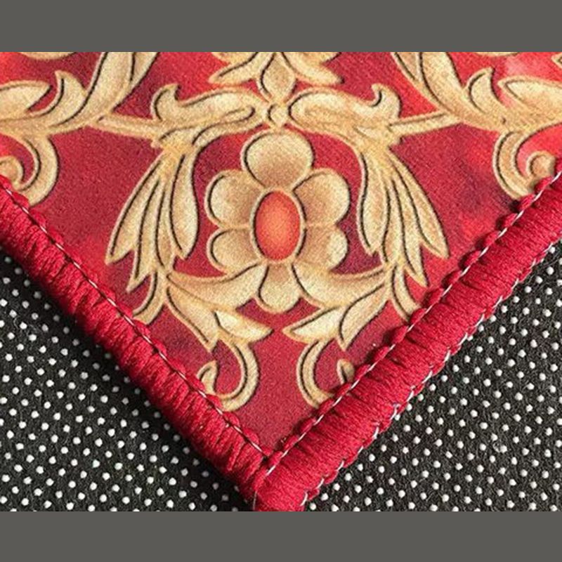 Blue Tone Luxury Area Rug Polyester European Print Rug Non-Slip Backing Indoor Rug for Living Room