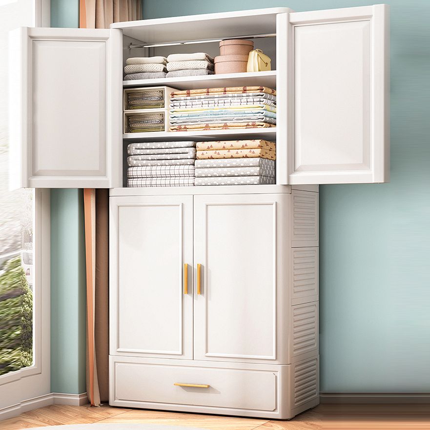 Plastic Matte Finish Storage Cabinet Contemporary Hinged Door Cabinet