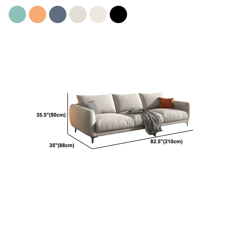 Contemporary Pillow Back Sofa with Square Arms for Living Room