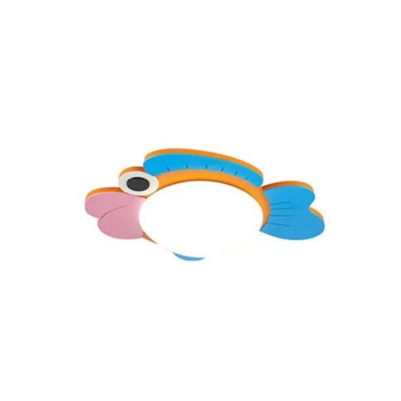 Cartoon Fish Wall Light Legno leggero e applique a parete a LED acrilico per ragazzi camera da letto