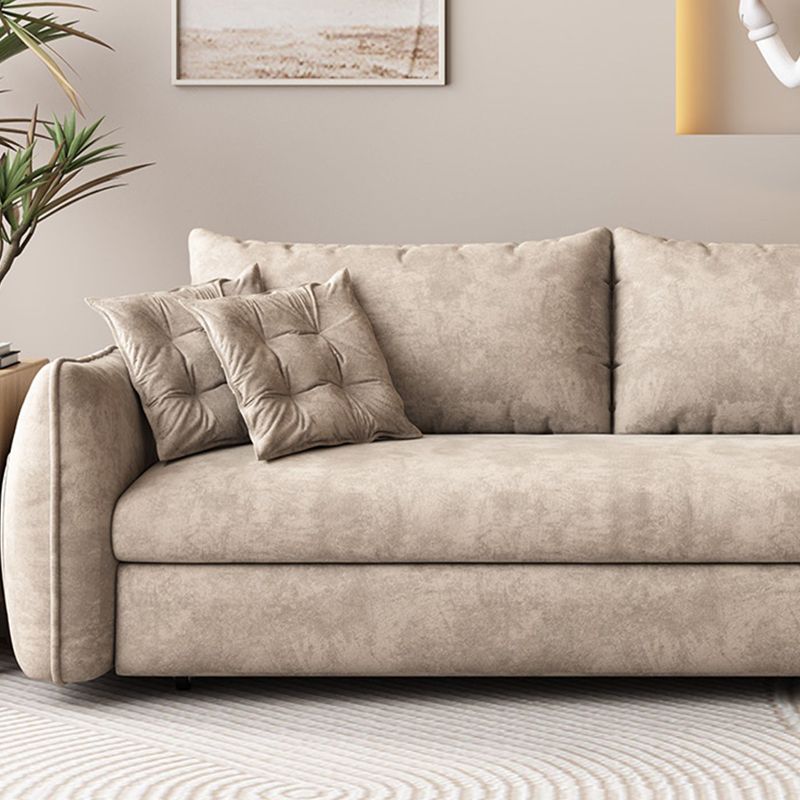 Glam Style Futon Sleeper Sofa Bed Living Room Square Arms Sofa Futon