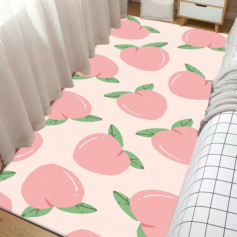 Casual Floral Pattern Rug Polyester Carpet Stain Resistant Area Rug for Adult's Bedroom