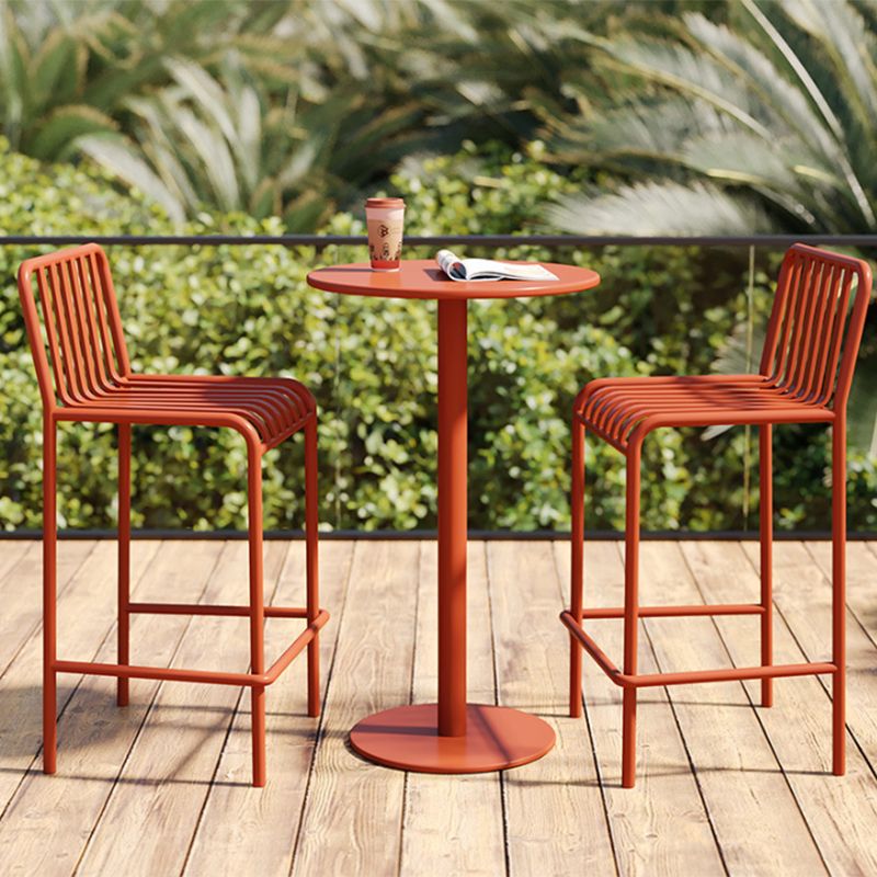 Contemporary Round Bar Table Set 1/3/4 Pcs Metal Bar Height Set