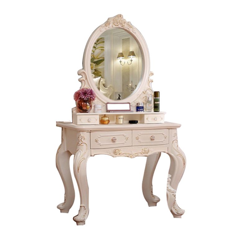 Victorian Bedroom With Drawer Mirror Solid Wood Makeup Vanity Set