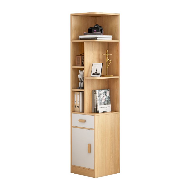 Engineered Wood Shelf Bookcase Scandinavian Corner Bookcase for Study Room