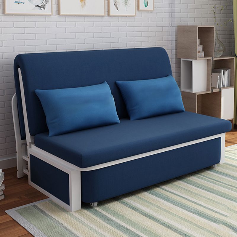 Linen Sofa Bed Scandinavian Square Arm Sleeper Sofa, 35.43" Wide