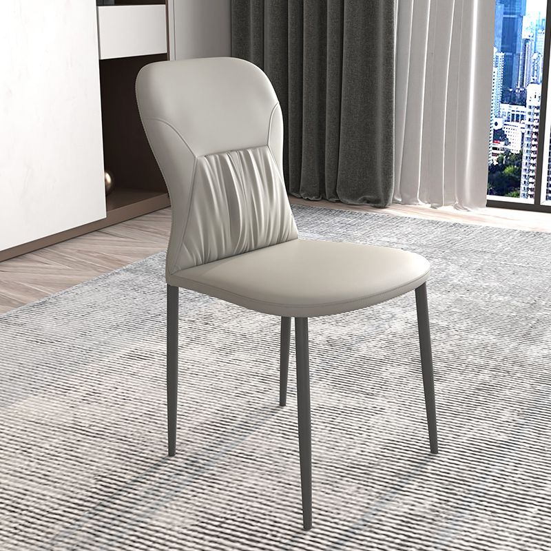 Contemporary Metal Dining Room Chairs PU Leather Dining Chairs for Home Use