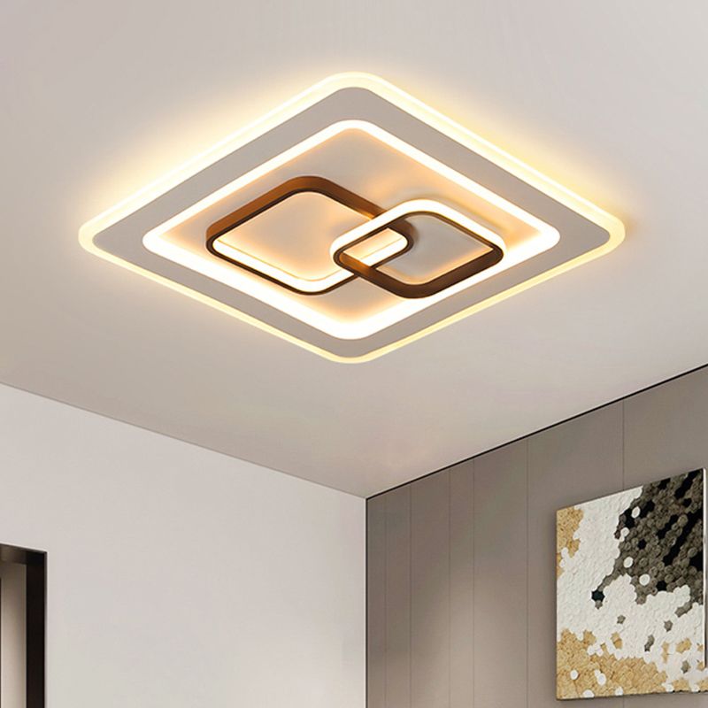 Vierkante slaapkamer inbouwlamp acryl LED eigentijds dicht bij plafondverlichting in wit