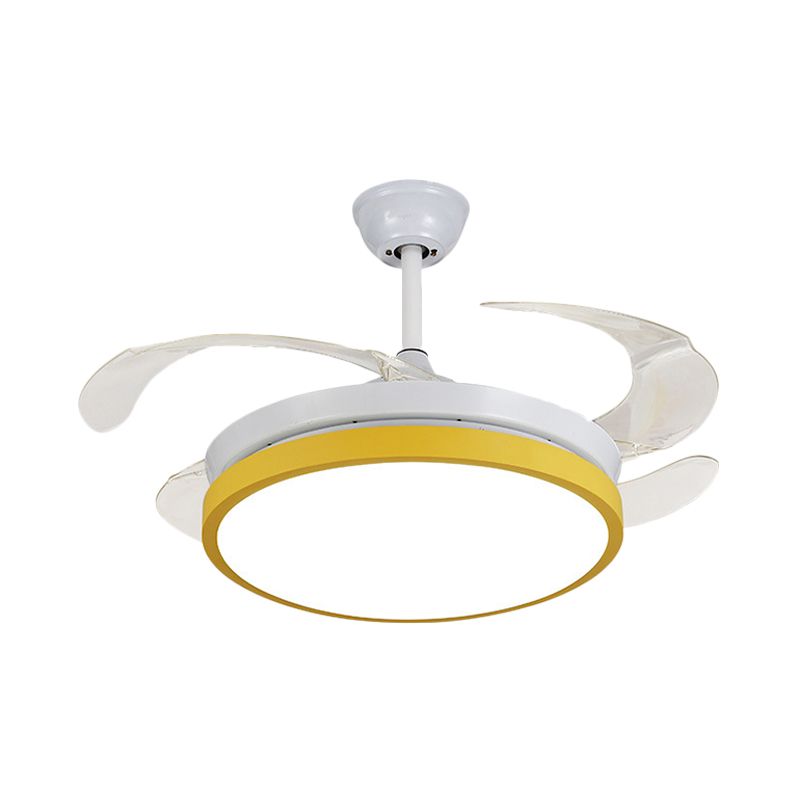 Circular Acrylique Semi Flush Plafond Lampadaire rose moderne / bleu / jaune 42,5 "W LED PRENDANT PRENDANT LEV
