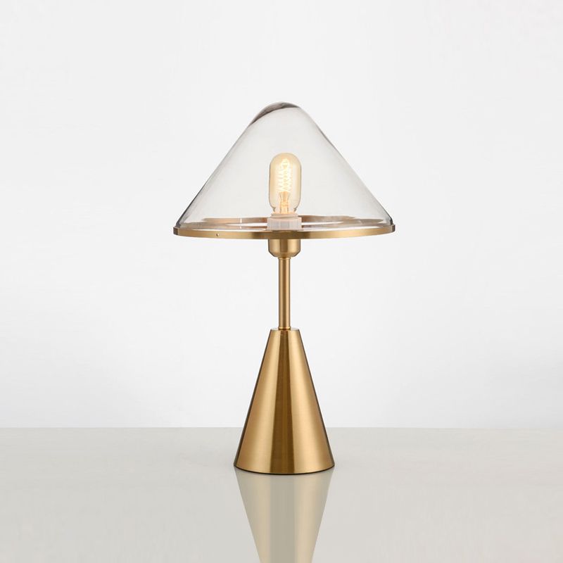 Gold Cone Shape Table Lamp Nordic Style Table Light with Glass for Bedroom