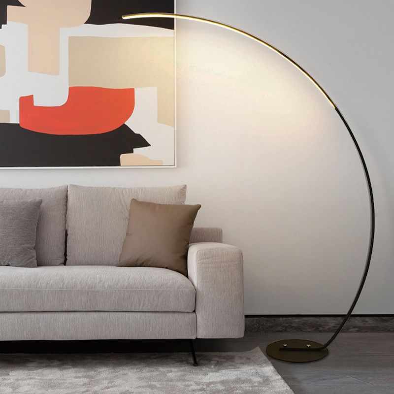 Linear Shape Metal Floor Light Modern Style 1-Light Floor Mount Light