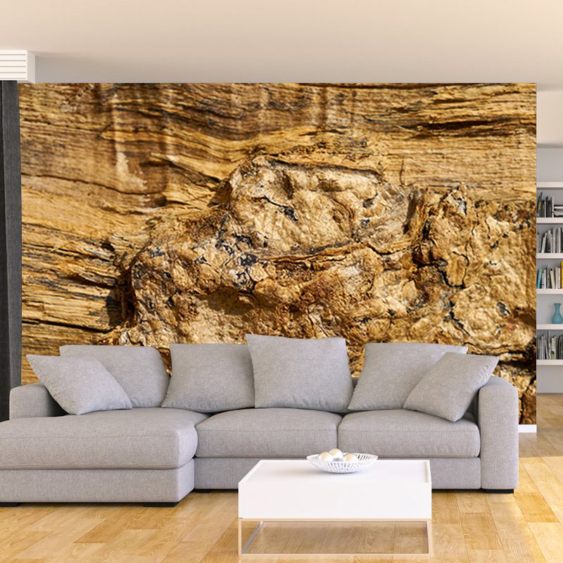 Customized Industrial Wood Grain Mural Mildew Resistant Decorative Wall Art