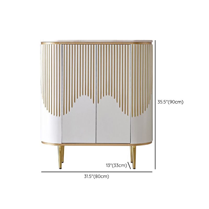Adjustable Shelving White Sideboard Cabinet Engineered Wood Credenza