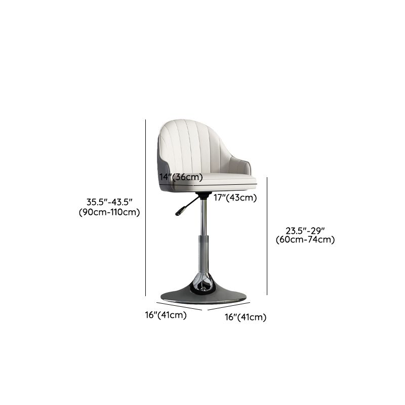 Glam Dining Stools Adjustable Height Bar Stools with Metal Base