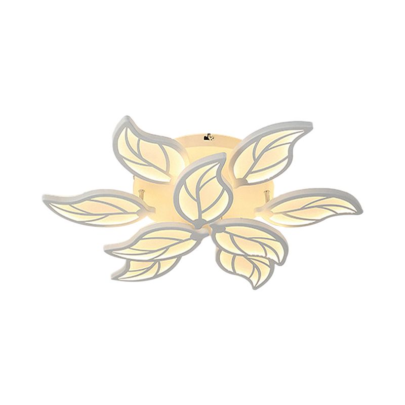 Luz de montaje acrílico de hoja contemporánea Luz de montaje 6/9/12 Luces LED Techo Flushmount en luz blanca/cálida/natural