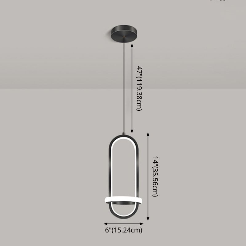 Simplicity Style Geometric Ceiling Pendant Light Metal LED Bedroom Pendant Light Kit