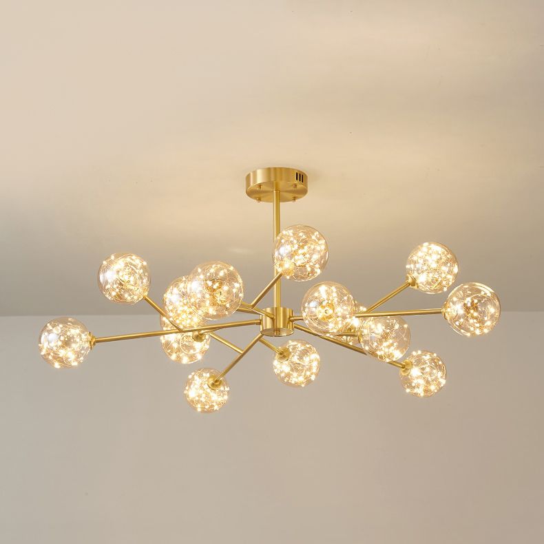 Glass Pendant Light Global Contemporary Gold Hanging Light for Living Room