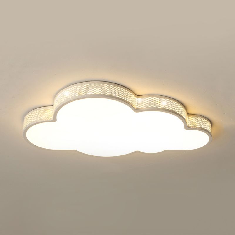 Kid Bedroom Cloud-Themed Ceiling Flush Mount Acrylic Art Deco Flush Mount Ceiling Light