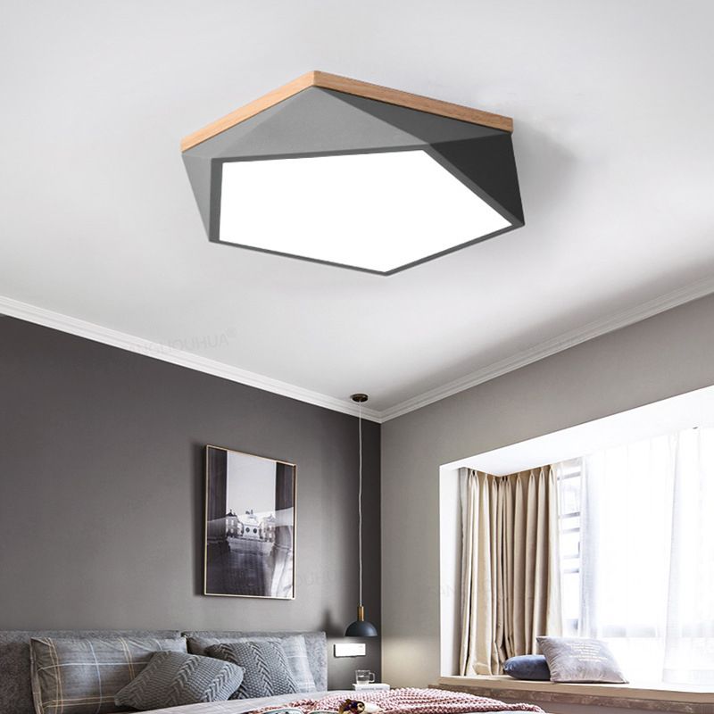 1 Lampe à plafond Hexagonal Lumière moderne Macaron Style Plafond métal Éclairage pour la salle de séjour