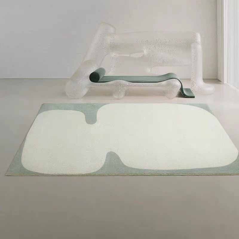 Light Pink Modern Carpet Polyester Blended Carpet Washable Carpet for Living Room