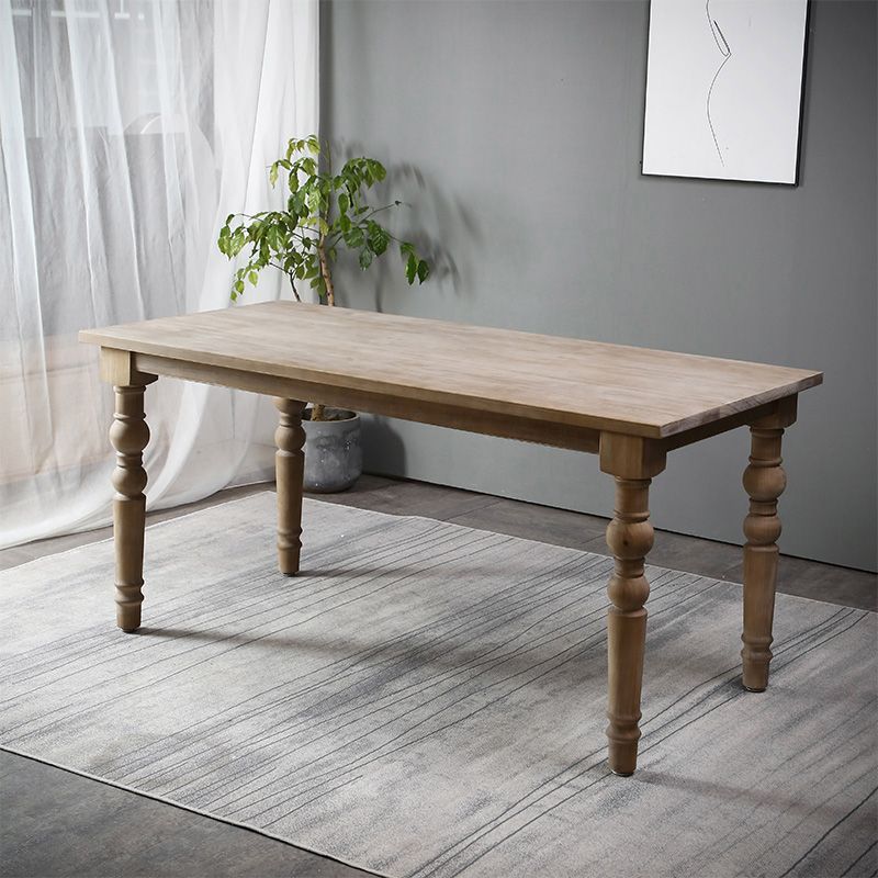 Rectangle Dining Site Table Mid-Century Style Solid Wood Dinner Table with 4 Legs