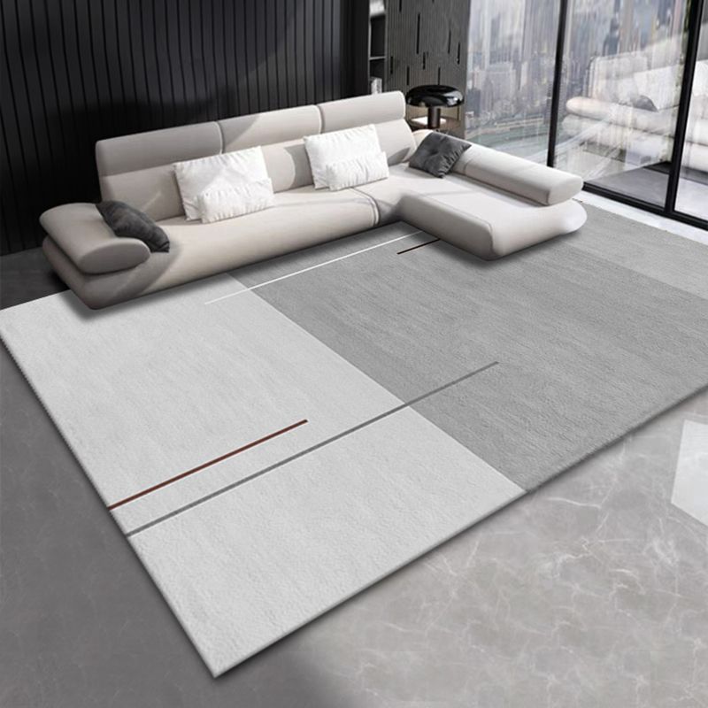 Stylish Modern Area Carpet Geometric Pattern Polyester Area Rug Anti-Slip Washable Rug for Bedroom