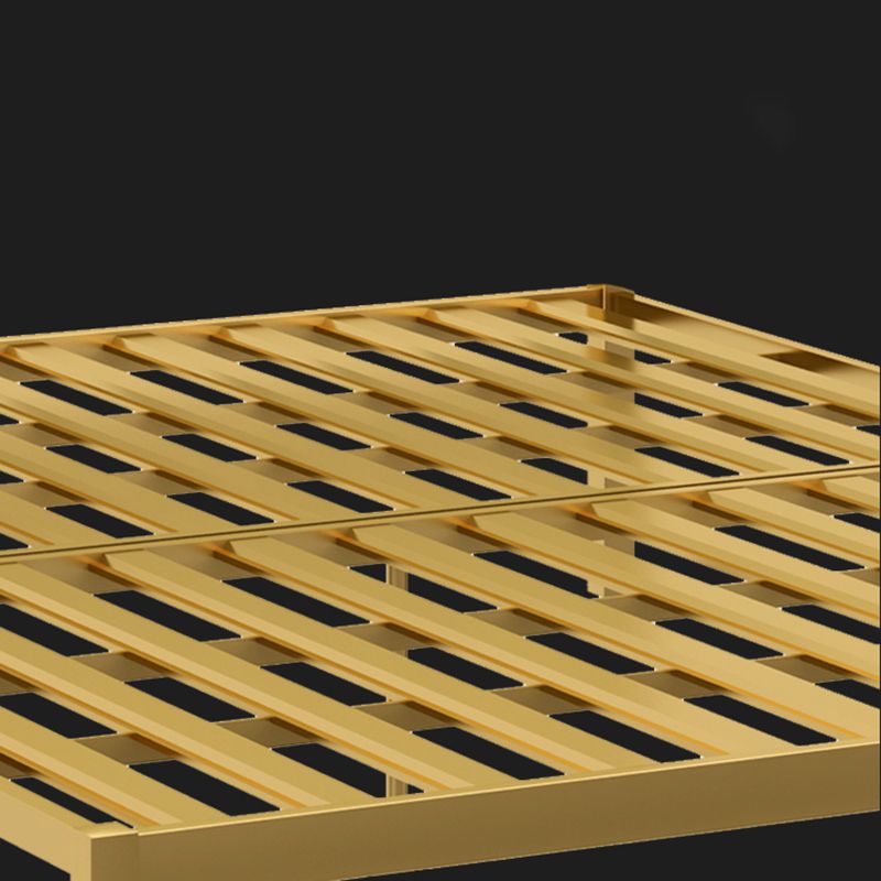 Modern Style Metal Slat Standard Bed with Rectangular Headboard