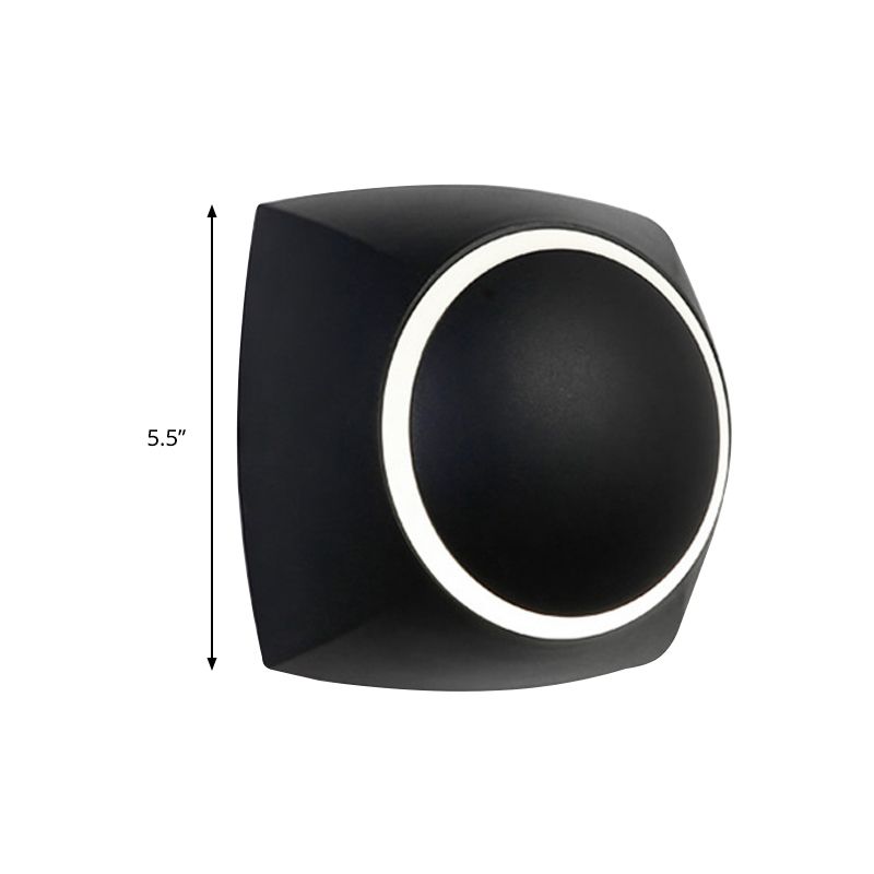 Rotation Squared Metallic Mur Murce Minimalisme LED Mur blanc LED MUR MURD dans un éclairage chaud / blanc