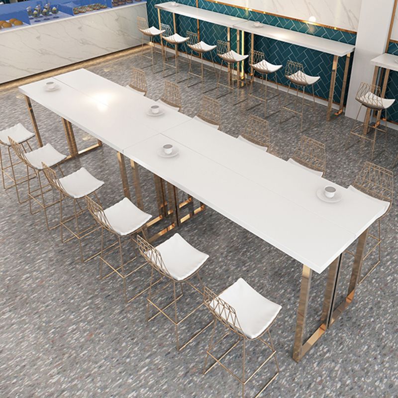 Modern Solid Wood Bar Table Rectangle Dining Table for Living Room