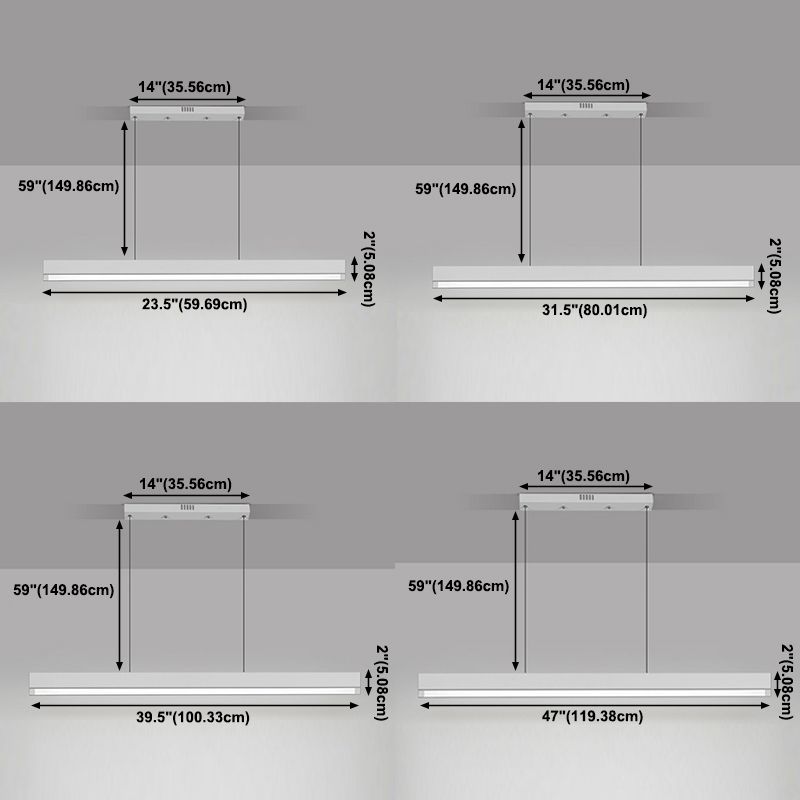 Moderne LED Island Leuchte Rechteckform Pendellicht für Haushaltsraum