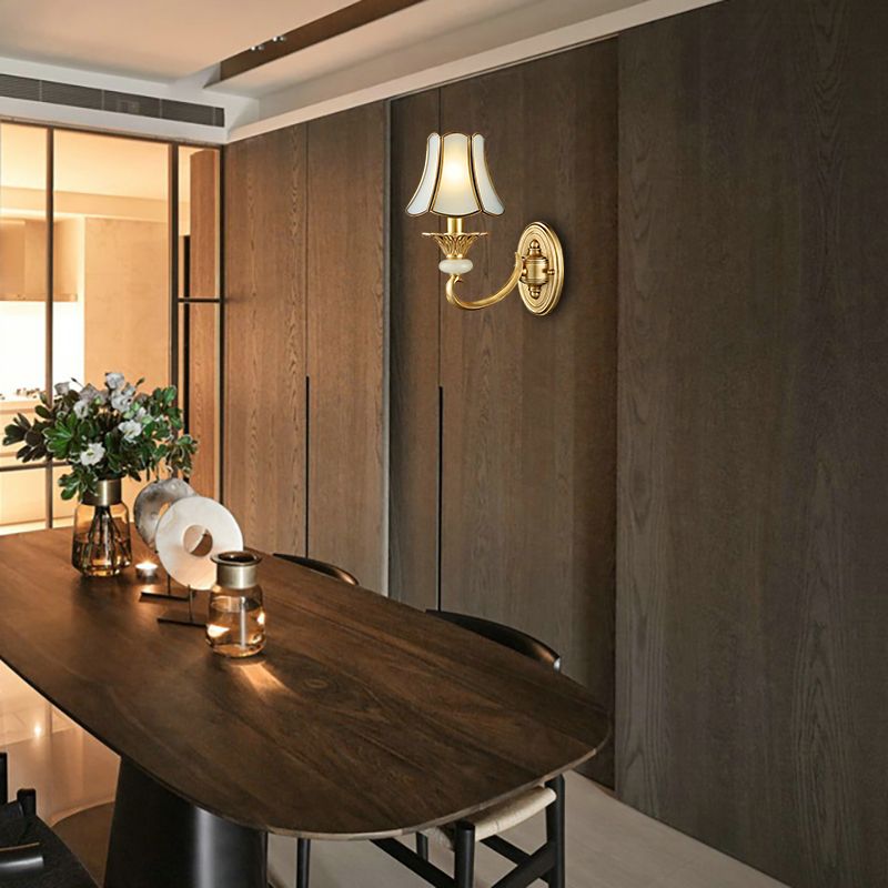 Lámpara de luz de latón de metal acampado 1/2 cabezas lámpara de montaje de pared tradicional para sala de estar