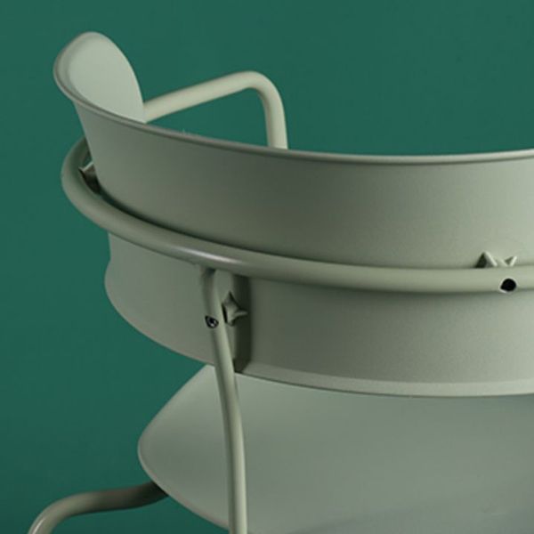 Chaises de salle à manger contemporaines en métal, fauteuil latéral à dossier ouvert pour usage domestique