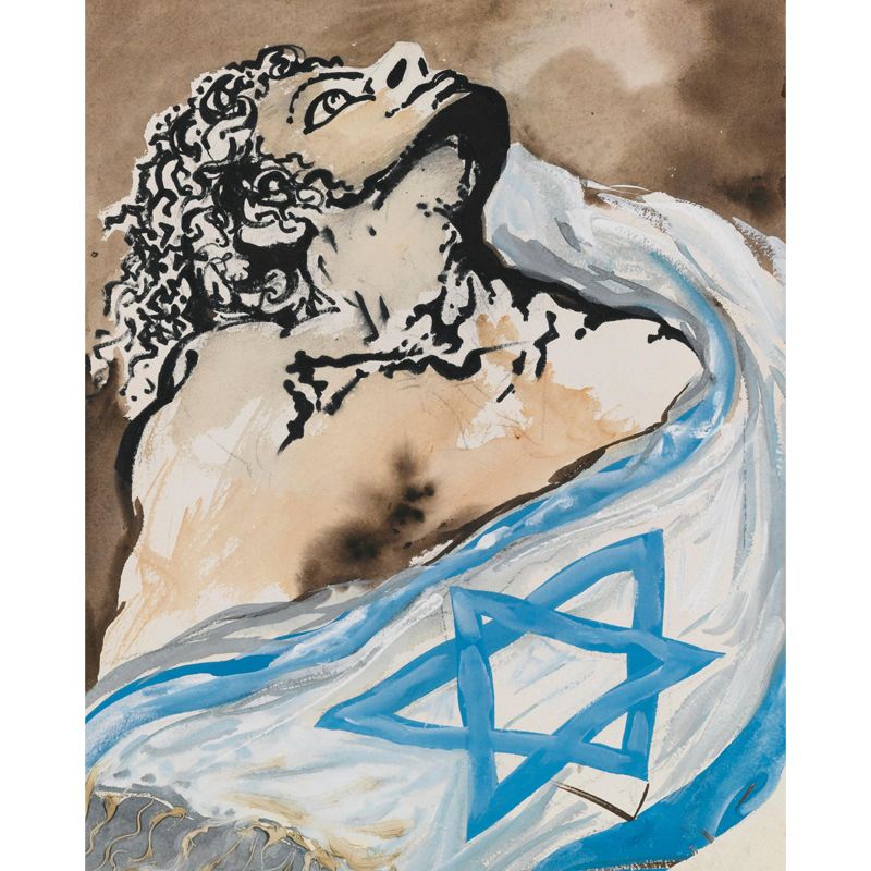 Illustration Dali Warrior Drawing Mural Full-Size Wall Art for Living Room, Custom Print