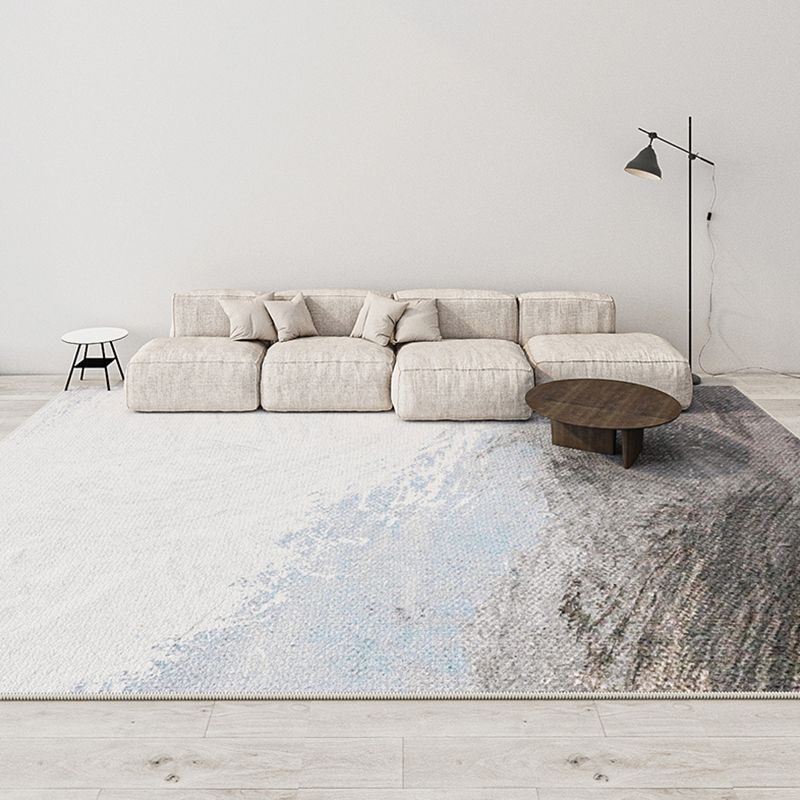 Light Gold Industrial Rug Polyester Graphic Rug Non-Slip Backing Rug for Living Room