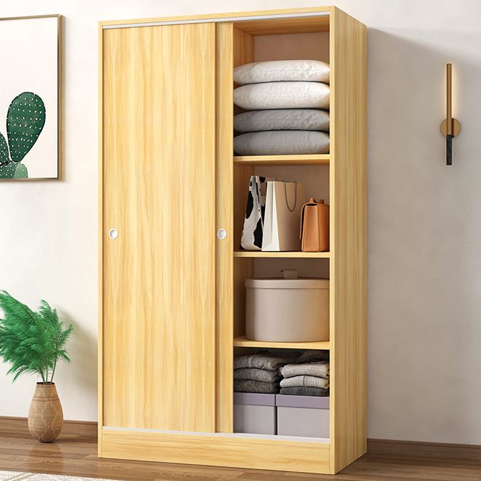 Engineered Wood Wardrobe Cabinet with Shelves Modern Wardrobe Closet