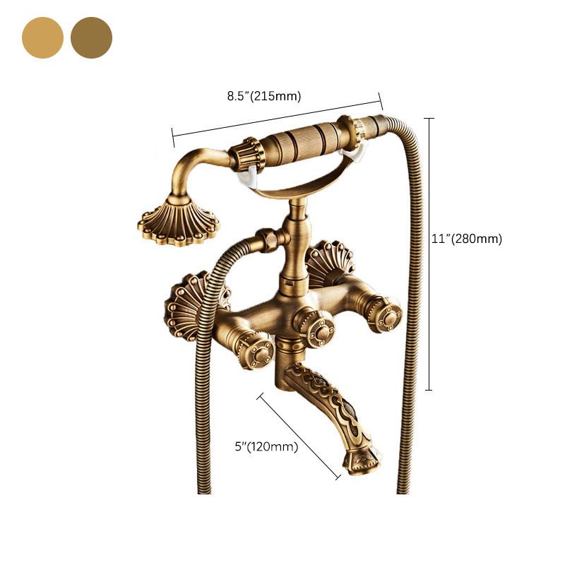 Wall Mounted Metal Freestanding Tub Filler Copper Freestanding Faucet