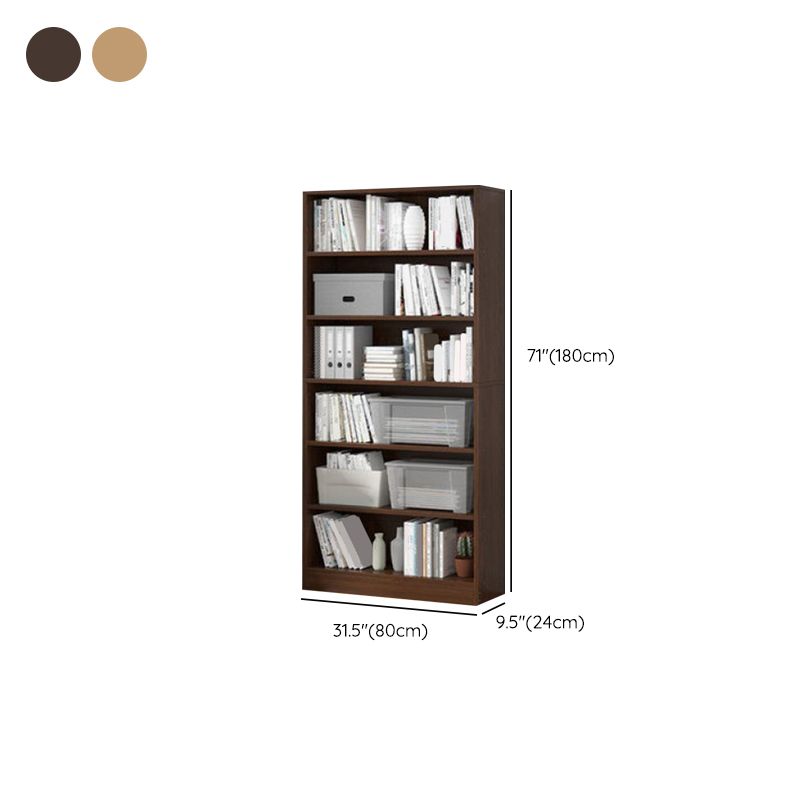 Modern Style Closed Back Standard Bookshelf Engineered Wood Bookcase for Bedroom