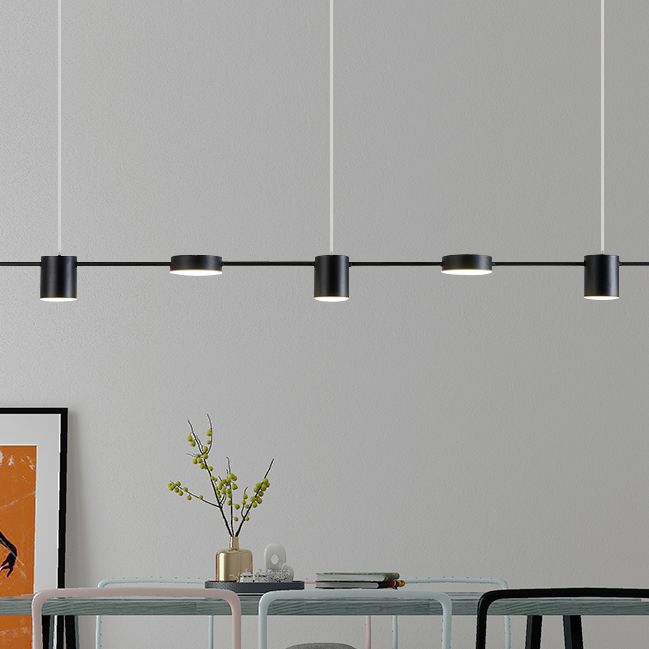 Formas de forma de cilindro Luces de la isla de estilo moderno de metal accesorios de iluminación