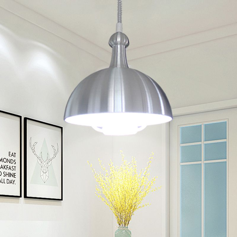 Macaron Hemispherical Suspension Lighting Metal 1-Light Dining Room Pendant Light with Pull Down Handle