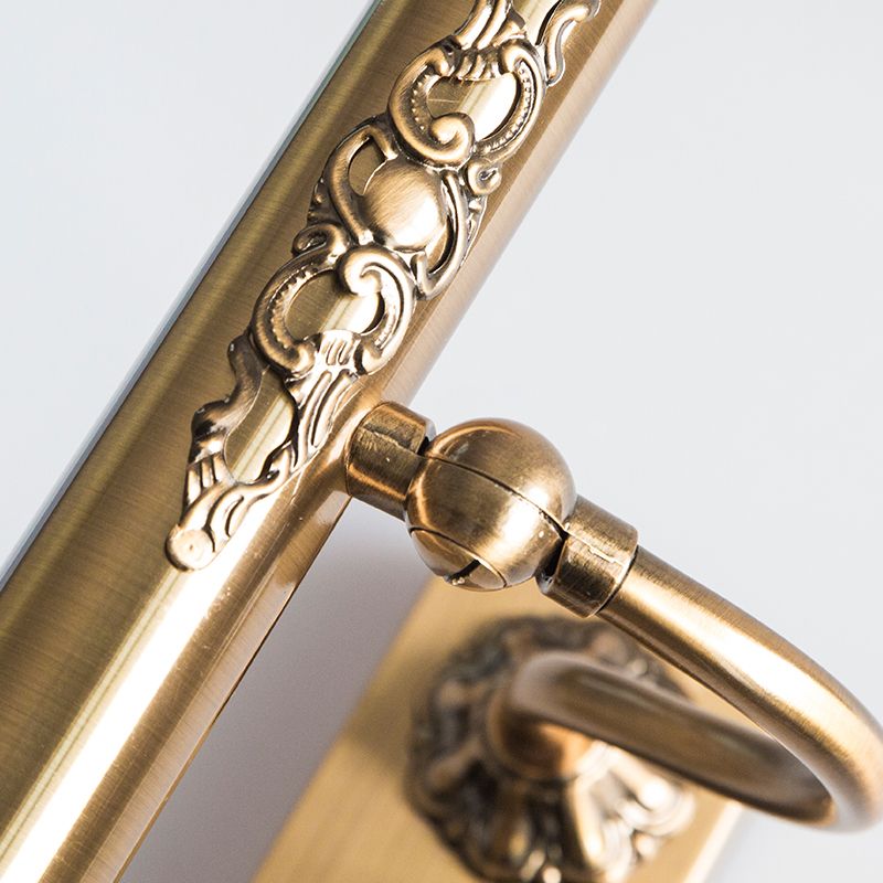 Simple Brass Mirror LED Wall Light Sconces with Acrylic Shade for Bathroom